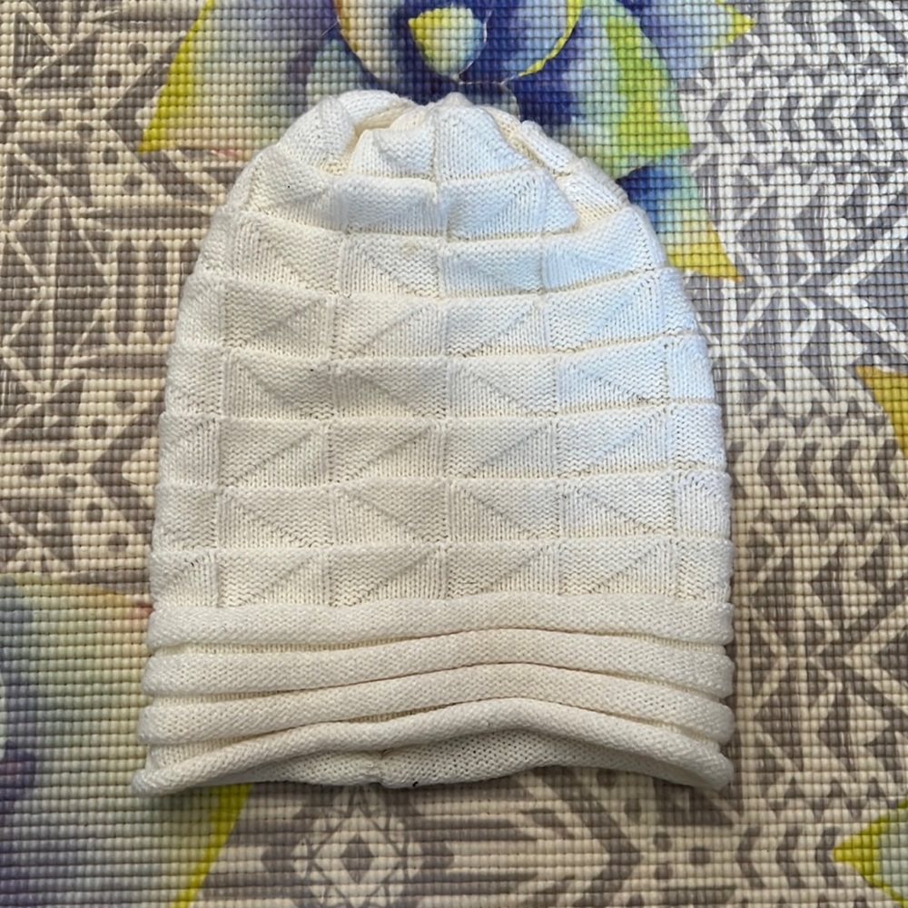 Cream Slouchy Beanie